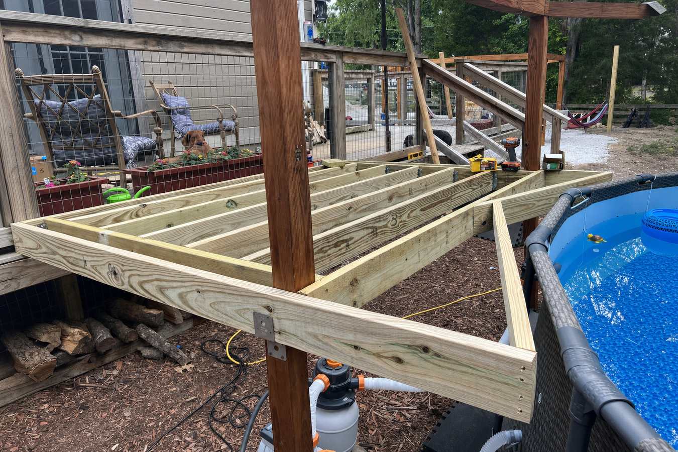 Pool deck construction